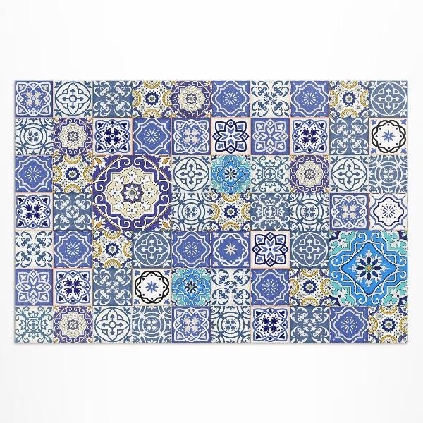 Tapis vinyle d’extérieur Mosaïque décorative de fleurs espagnoles