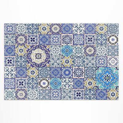 Tapis vinyle d’extérieur Mosaïque décorative de fleurs espagnoles