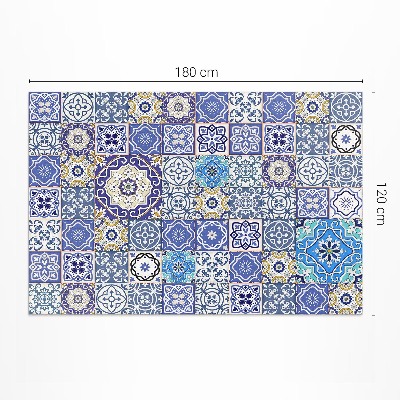 Tapis vinyle d’extérieur Mosaïque décorative de fleurs espagnoles