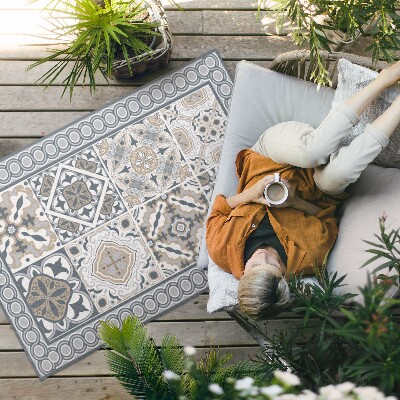 Tapis vinyle d’extérieur Mosaïque décorative en carreaux et tresses