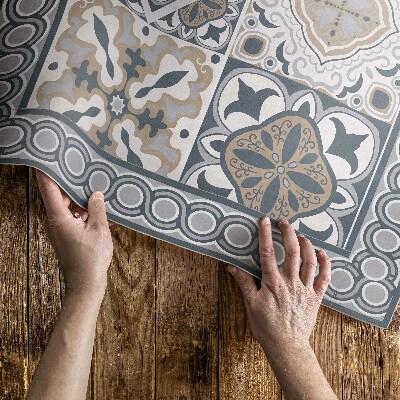 Tapis vinyle d’extérieur Mosaïque décorative en carreaux et tresses