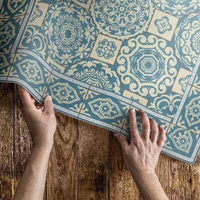 Tapis vinyle d’extérieur Carreaux décoratifs à géométrie grecque