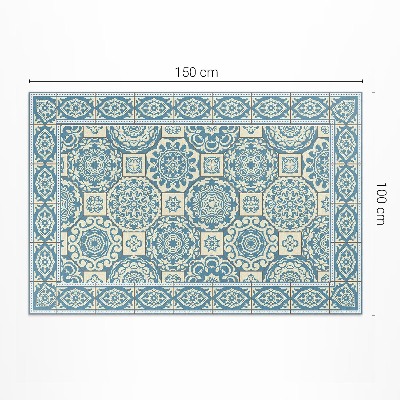 Tapis vinyle d’extérieur Carreaux décoratifs à géométrie grecque