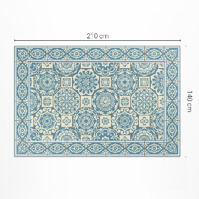 Tapis vinyle d’extérieur Carreaux décoratifs à géométrie grecque