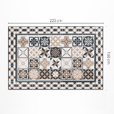 Tapis vinyle d’extérieur Carreaux décoratifs à géométrie tricolore