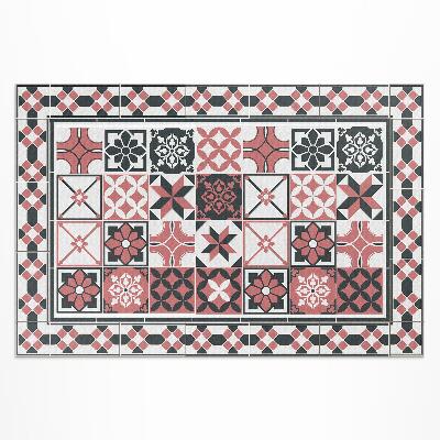 Tapis vinyle d’extérieur Carreaux décoratifs géométriques tricolores