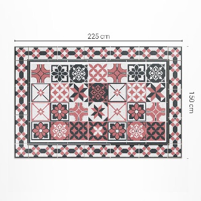 Tapis vinyle d’extérieur Carreaux décoratifs géométriques tricolores