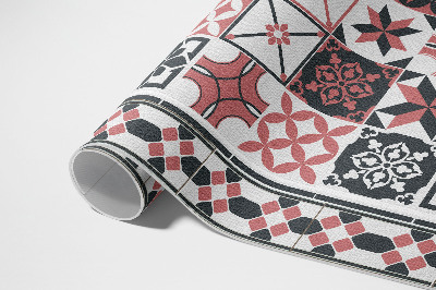 Tapis vinyle d’extérieur Carreaux décoratifs géométriques tricolores