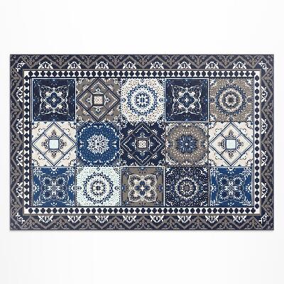 Tapis vinyle d’extérieur Carreaux floraux Carreaux élégants