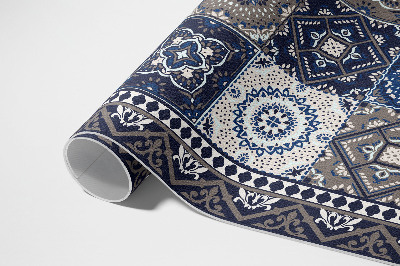 Tapis vinyle d’extérieur Carreaux floraux Carreaux élégants