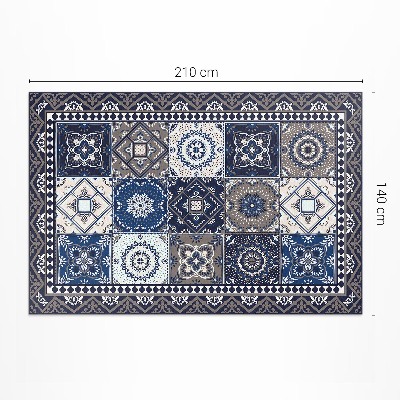 Tapis vinyle d’extérieur Carreaux floraux Carreaux élégants