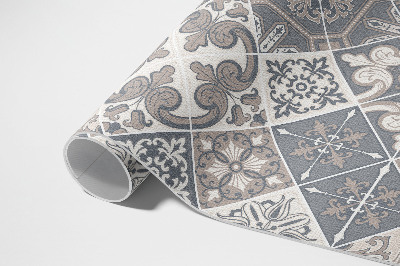 Tapis vinyle d’extérieur Mosaïque à motifs floraux catalans