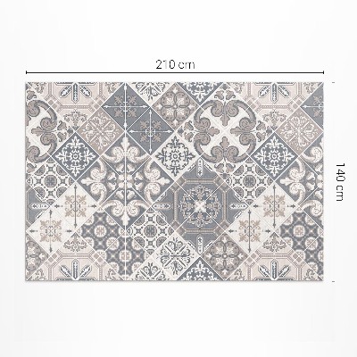 Tapis vinyle d’extérieur Mosaïque à motifs floraux catalans