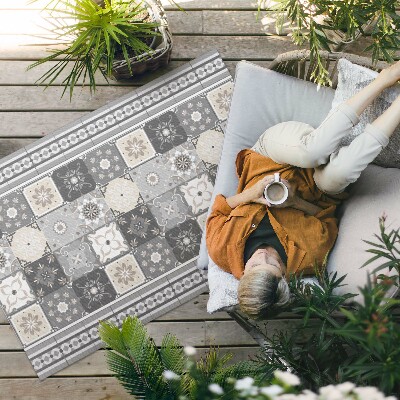 Tapis vinyle d’extérieur Carreaux et bandes de mosaïque à motifs