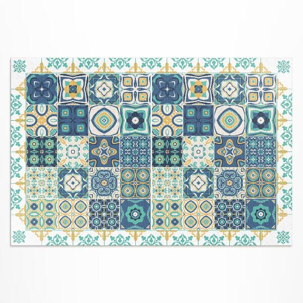 Tapis vinyle d’extérieur Carreaux de mosaïque à motifs espagnols
