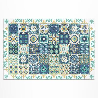 Tapis vinyle d’extérieur Carreaux de mosaïque à motifs espagnols