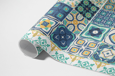 Tapis vinyle d’extérieur Carreaux de mosaïque à motifs espagnols