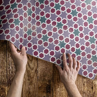 Tapis vinyle d’extérieur Petite mosaïque d'étoiles géométriques