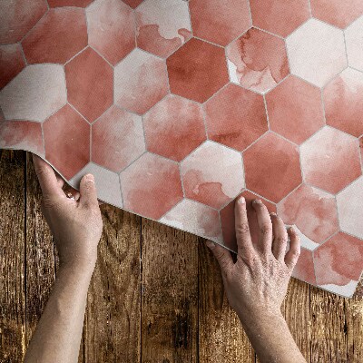 Tapis vinyle d’extérieur Mosaïque élégante d'hexagones à l'aquarelle