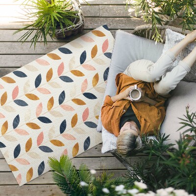 Tapis vinyle d’extérieur Petites feuilles aquarelle style bohème