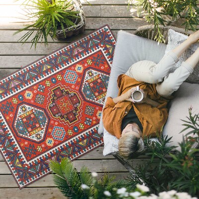 Tapis vinyle d’extérieur Tissu imitation motif décoratif turc