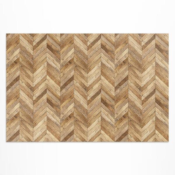 Tapis vinyle d’extérieur Parquet à chevrons en bois tendance