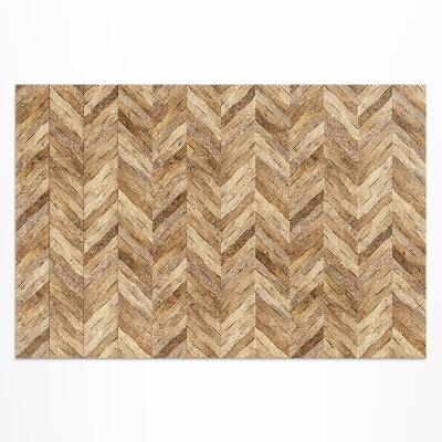 Tapis vinyle d’extérieur Parquet à chevrons en bois tendance