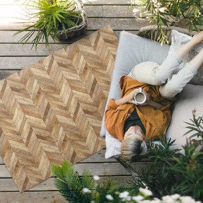 Tapis vinyle d’extérieur Parquet à chevrons en bois tendance