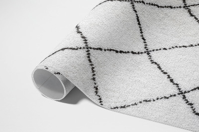 Tapis vinyle d’extérieur Peluche imitation motif lignes noires