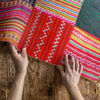 Tapis vinyle d’extérieur Tissages à motifs patchwork turcs