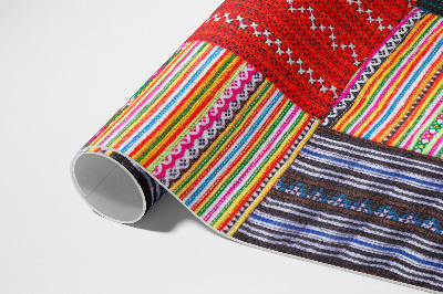 Tapis vinyle d’extérieur Tissages à motifs patchwork turcs