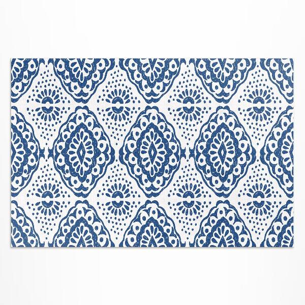 Tapis vinyle d’extérieur Motifs décoratifs bleus