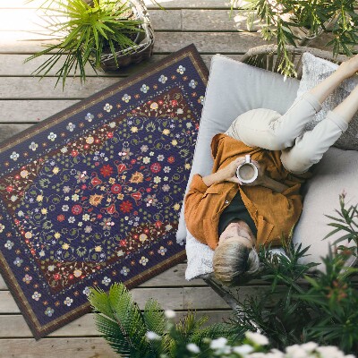 Tapis vinyle d’extérieur Magnifique motif de petites fleurs vintage