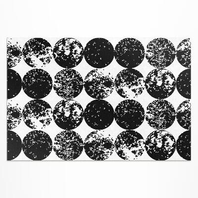 Tapis vinyle d’extérieur Design minimaliste avec des cercles noirs