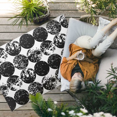 Tapis vinyle d’extérieur Design minimaliste avec des cercles noirs