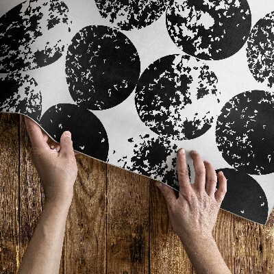 Tapis vinyle d’extérieur Design minimaliste avec des cercles noirs