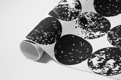 Tapis vinyle d’extérieur Design minimaliste avec des cercles noirs