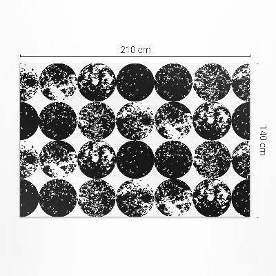 Tapis vinyle d’extérieur Design minimaliste avec des cercles noirs
