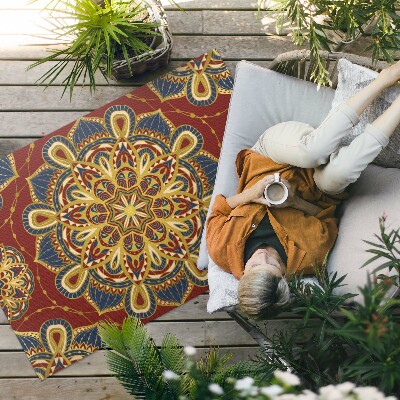 Tapis vinyle d’extérieur Motif oriental mandala richement décoré