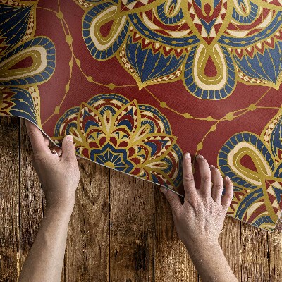 Tapis vinyle d’extérieur Motif oriental mandala richement décoré