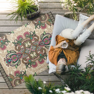 Tapis vinyle d’extérieur Motif floral oriental classique