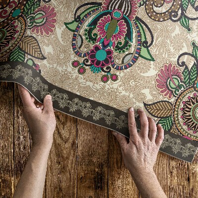 Tapis vinyle d’extérieur Motif floral oriental classique