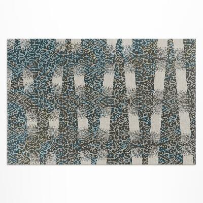 Tapis vinyle d’extérieur ornement et rayures de style vintage
