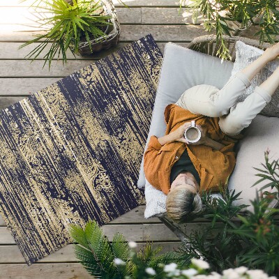 Tapis vinyle d’extérieur Texture de tissu vieilli bohème vintage