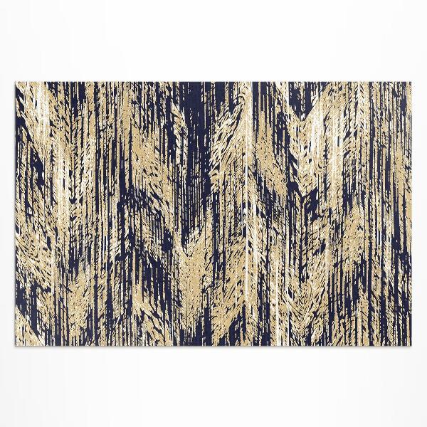 Tapis vinyle d’extérieur Rayures jaunes rétro vintage bohème