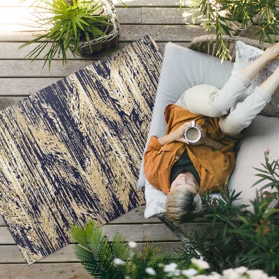 Tapis vinyle d’extérieur Rayures jaunes rétro vintage bohème