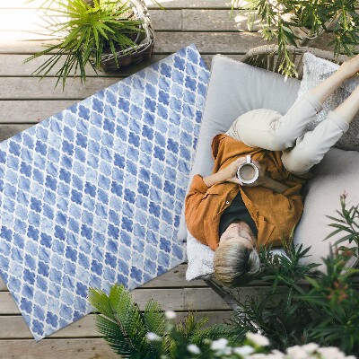 Tapis vinyle d’extérieur Carreaux de mosaïque aquarelle méditerranéens