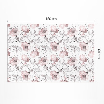 Tapis vinyle d’extérieur Belles fleurs et plantes peintes à l'aquarelle