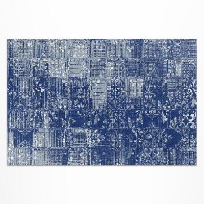 Tapis vinyle d’extérieur Carreaux imitation tissu chaotique
