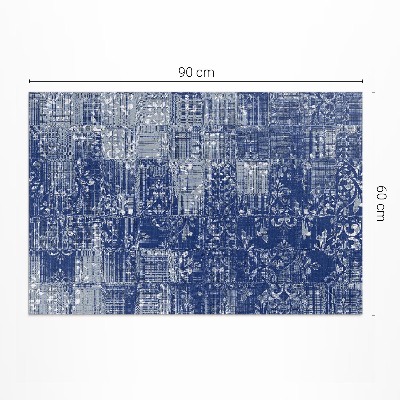 Tapis vinyle d’extérieur Carreaux imitation tissu chaotique